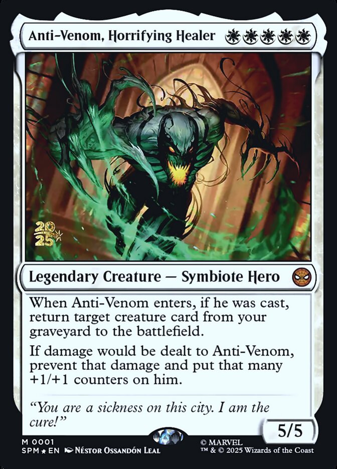 Anti-Venom, Horrifying Healer – Mythic Magic: The Gathering card from Marvel's Spider-Man Promos (#1s)