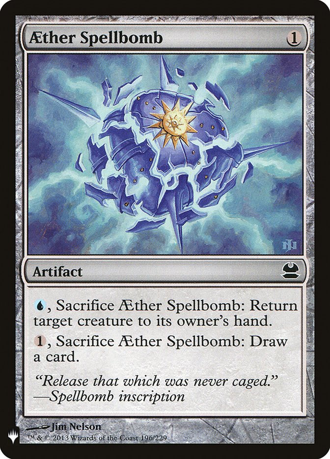 Aether Spellbomb – Common Magic: The Gathering card from The List (#MMA-196)