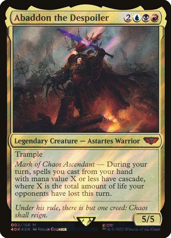 Abaddon the Despoiler – Mythic Magic: The Gathering card from Warhammer 40,000 Commander (#2)