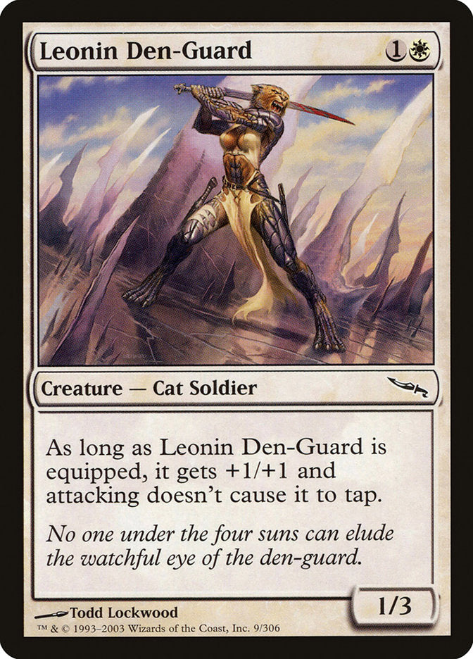 Leonin Den-Guard – Common Magic: The Gathering card from Mirrodin (#9)