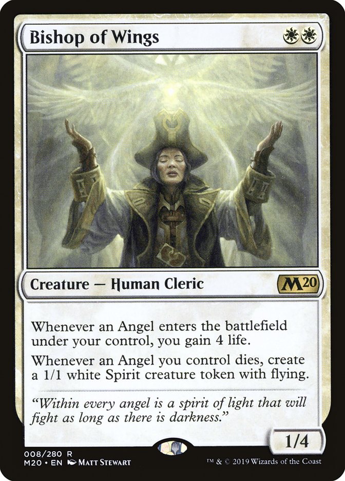 Bishop of Wings – Rare Magic: The Gathering card from Core Set 2020 (#8)