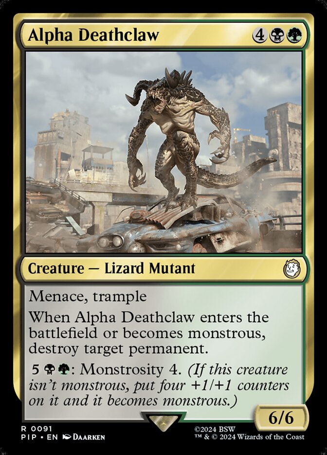 Alpha Deathclaw – Rare Magic: The Gathering card from Fallout (#91)