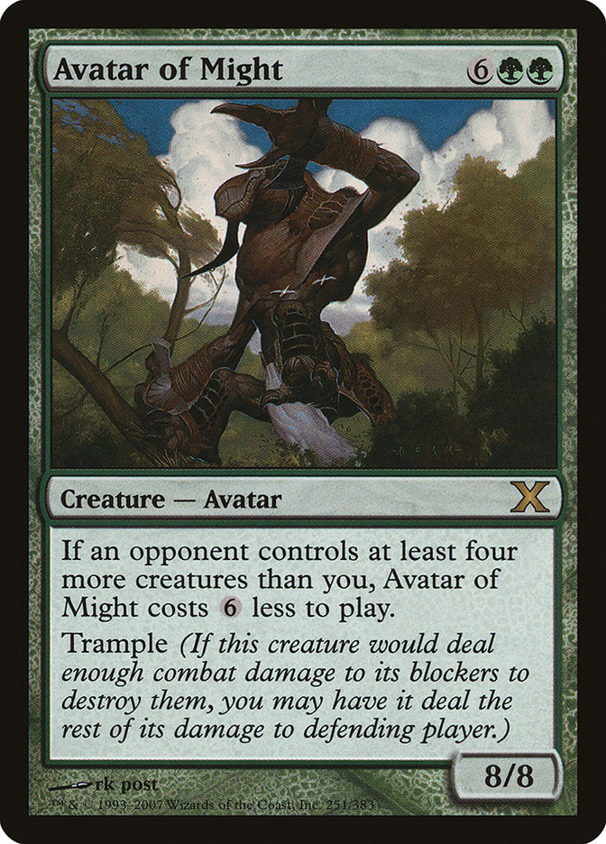 Avatar of Might – Rare Magic: The Gathering card from Tenth Edition (#251)