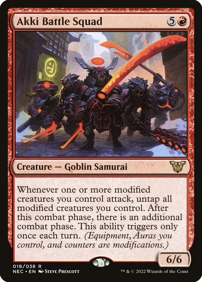 Akki Battle Squad – Rare Magic: The Gathering card from Neon Dynasty Commander (#18)