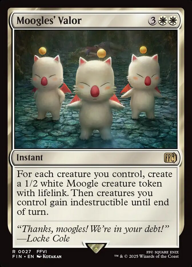 Moogles' Valor – Rare Magic: The Gathering card from Final Fantasy (#27)