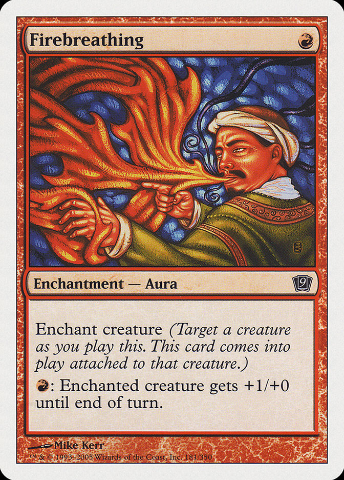 Firebreathing – Common Magic: The Gathering card from Ninth Edition (#181)
