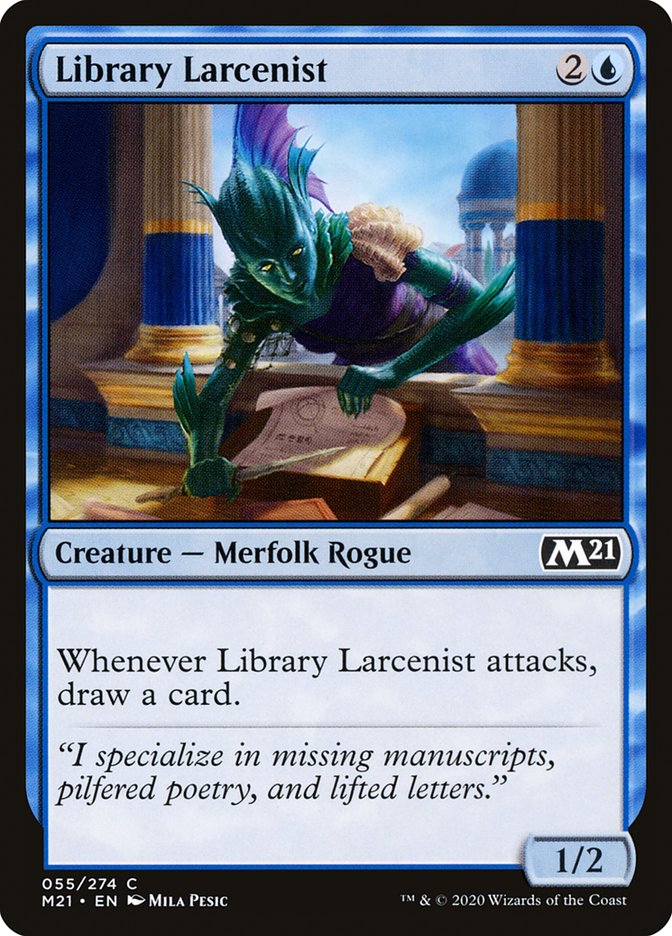 Library Larcenist – Common Magic: The Gathering card from Core Set 2021 (#55)