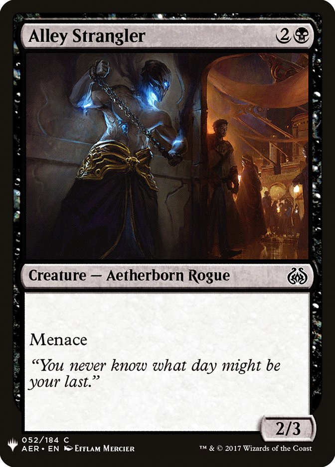 Alley Strangler – Common Magic: The Gathering card from The List (#AER-52)