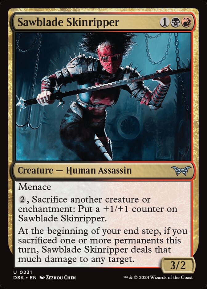 Sawblade Skinripper – Uncommon Magic: The Gathering card from Duskmourn: House of Horror (#231)