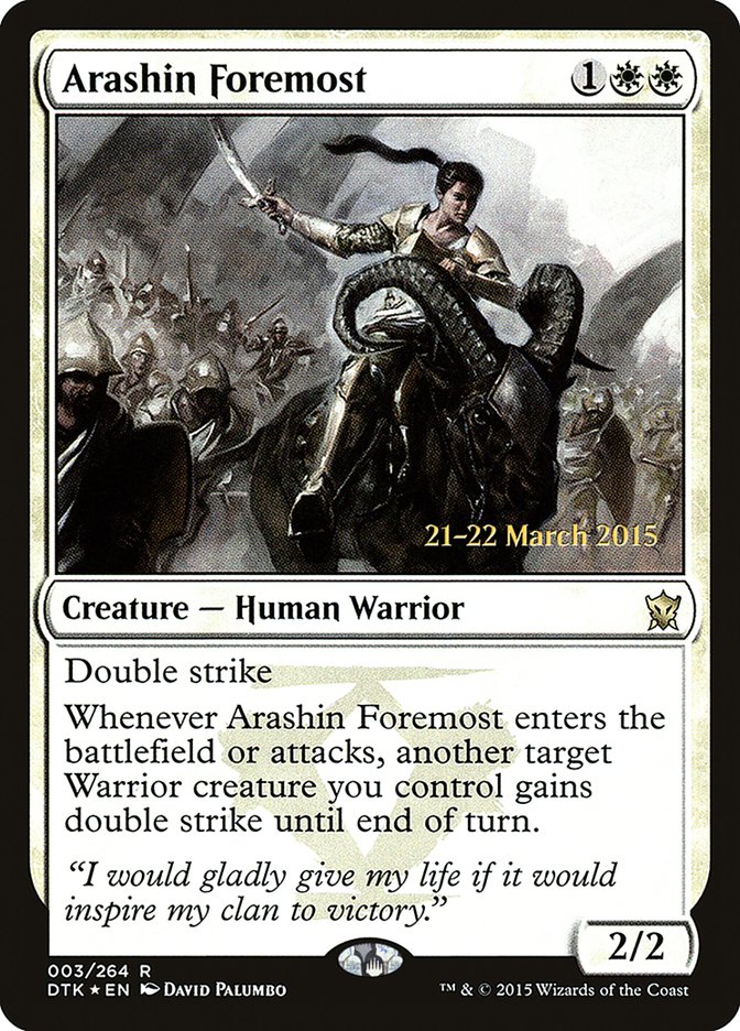 Arashin Foremost – Rare Magic: The Gathering card from Dragons of Tarkir Promos (#3s)