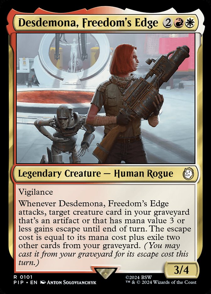 Desdemona, Freedom's Edge – Rare Magic: The Gathering card from Fallout (#101)