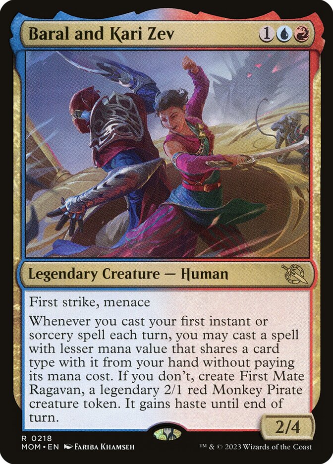 Baral and Kari Zev – Rare Magic: The Gathering card from March of the Machine (#218)