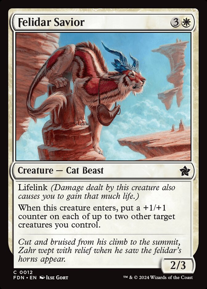 Felidar Savior – Common Magic: The Gathering card from Foundations (#12)