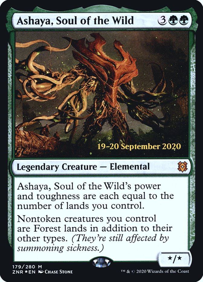 Ashaya, Soul of the Wild – Mythic Magic: The Gathering card from Zendikar Rising Promos (#179s)