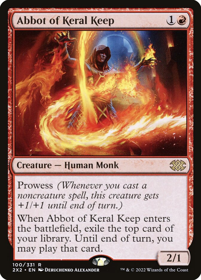 Abbot of Keral Keep – Rare Magic: The Gathering card from Double Masters 2022 (#100)