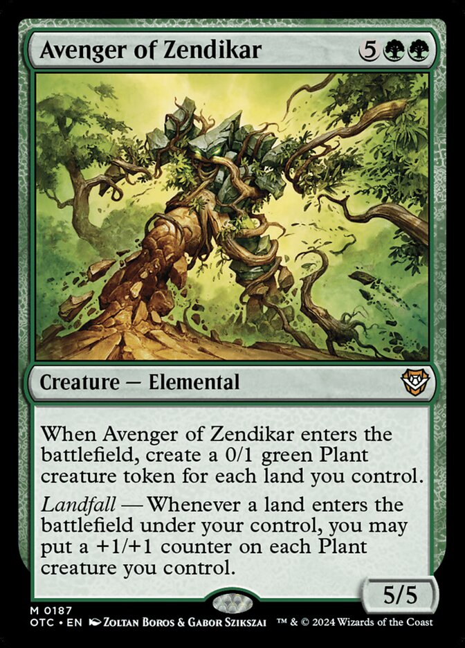 Avenger of Zendikar – Mythic Magic: The Gathering card from Outlaws of Thunder Junction Commander (#187)