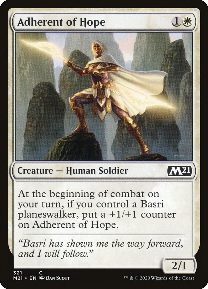 Adherent of Hope – Common Magic: The Gathering card from Core Set 2021 (#321)
