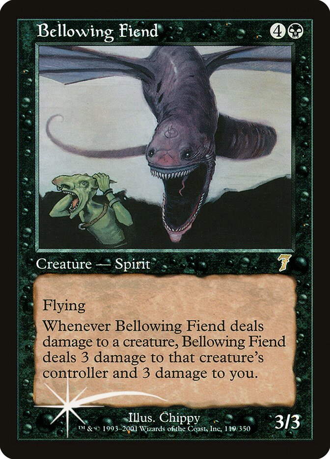 Bellowing Fiend – Rare Magic: The Gathering card from Seventh Edition (#119★)