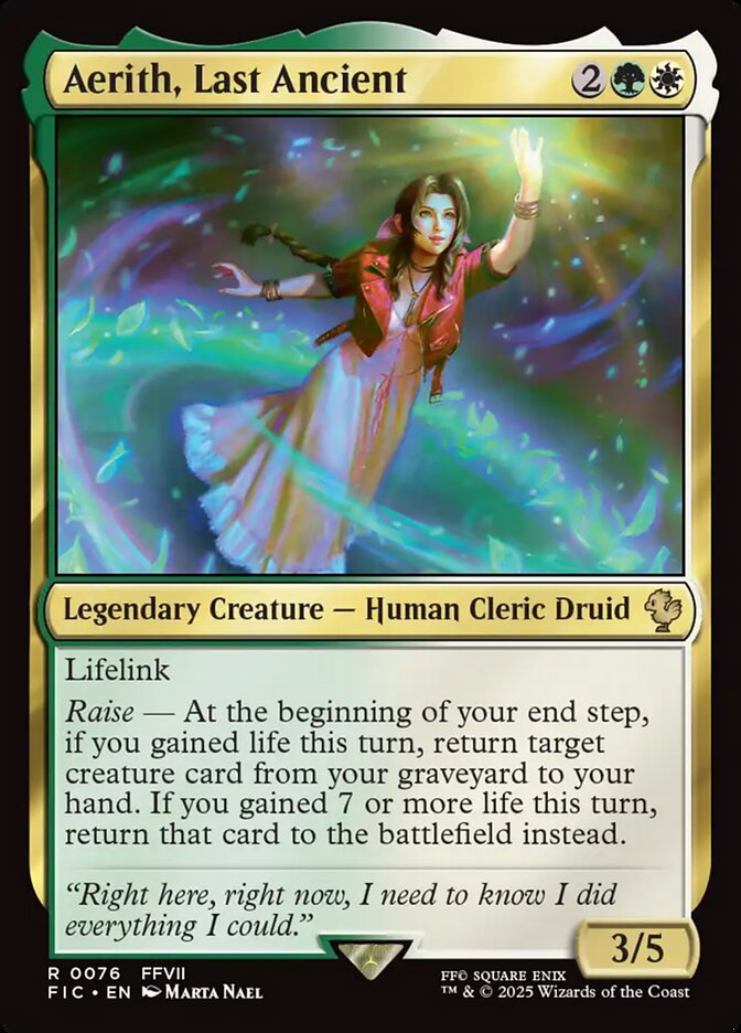 Aerith, Last Ancient – Rare Magic: The Gathering card from Final Fantasy Commander (#76)