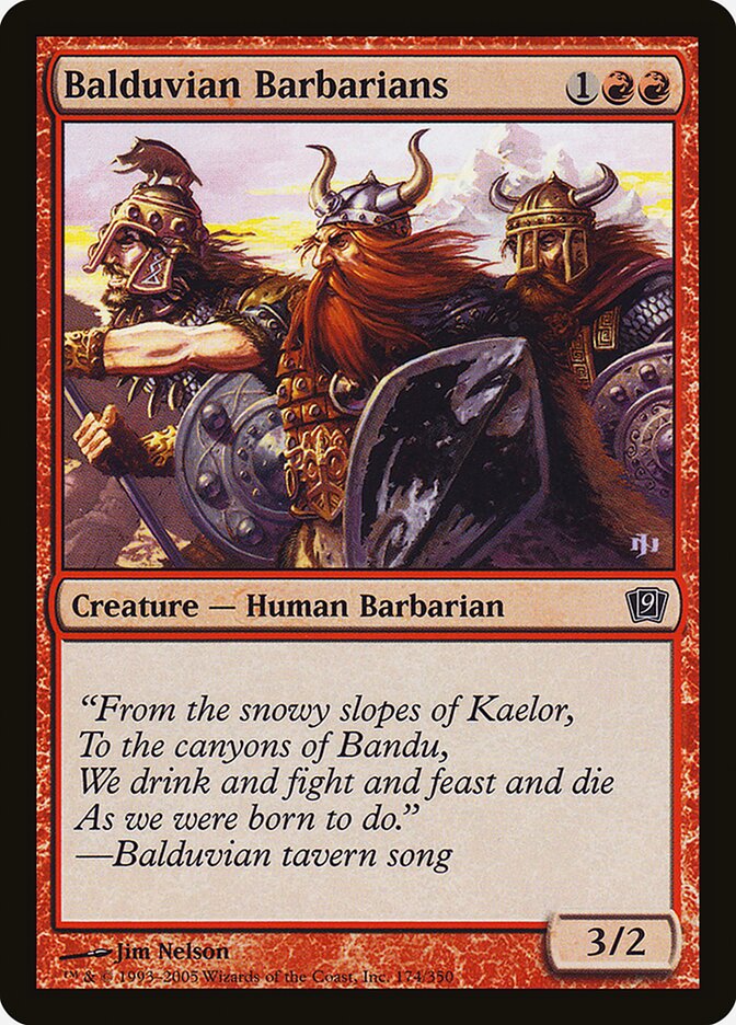 Balduvian Barbarians – Common Magic: The Gathering card from Ninth Edition (#174★)
