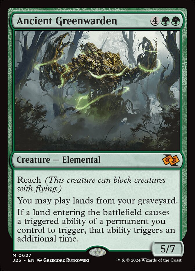 Ancient Greenwarden – Mythic Magic: The Gathering card from Foundations Jumpstart (#627)
