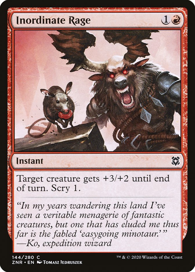 Inordinate Rage – Common Magic: The Gathering card from Zendikar Rising (#144)
