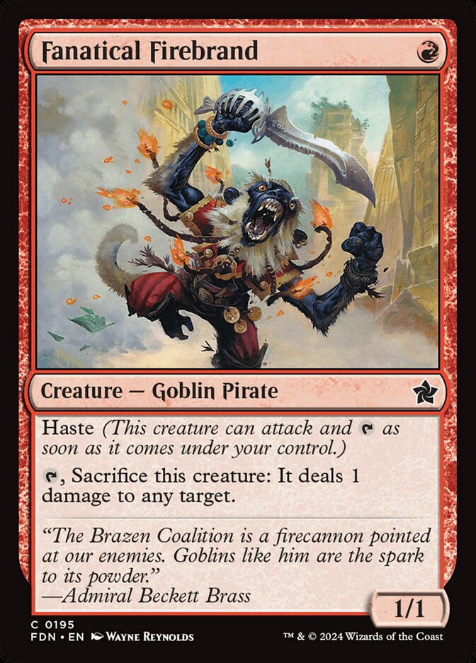 Fanatical Firebrand – Common Magic: The Gathering card from Foundations (#195)