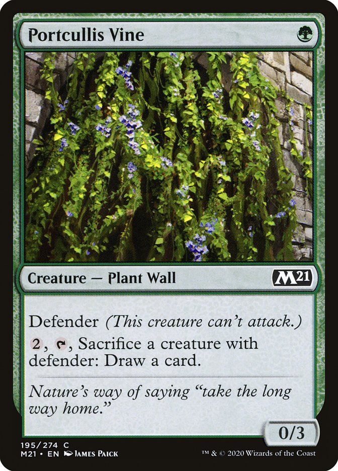 Portcullis Vine – Common Magic: The Gathering card from Core Set 2021 (#195)