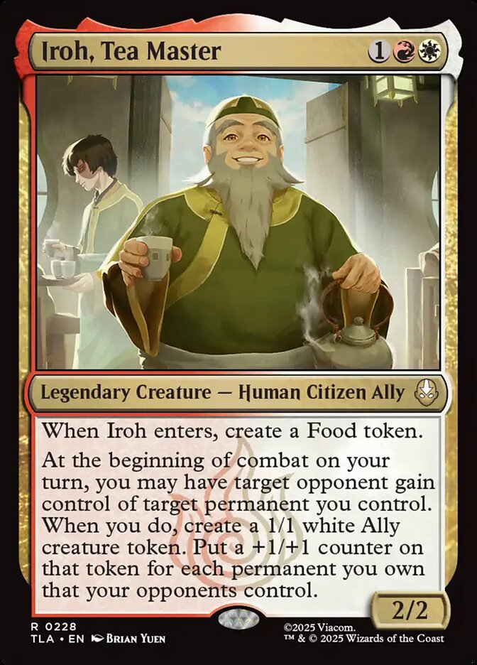 Iroh, Tea Master – Rare Magic: The Gathering card from Avatar: The Last Airbender (#228)
