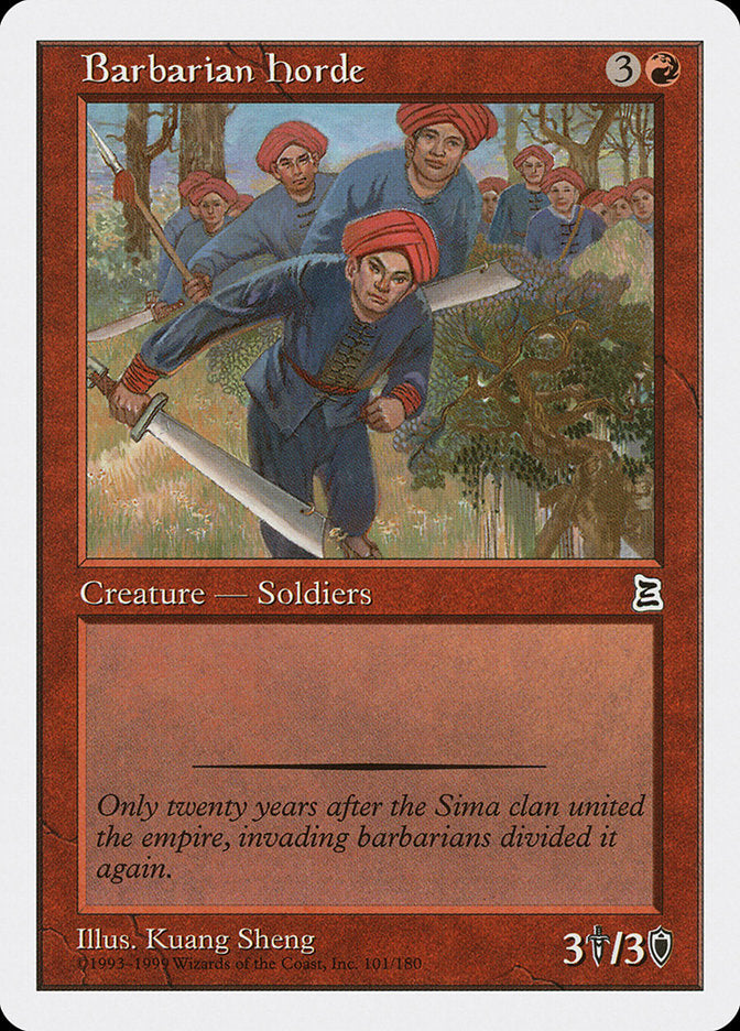 Barbarian Horde – Common Magic: The Gathering card from Portal Three Kingdoms (#101)