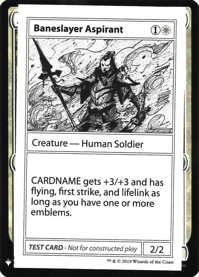 Baneslayer Aspirant – Rare Magic: The Gathering card from Mystery Booster Playtest Cards 2019 (#3)