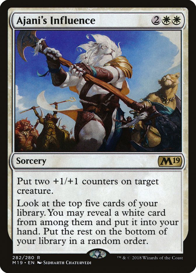 Ajani's Influence – Rare Magic: The Gathering card from Core Set 2019 (#282)