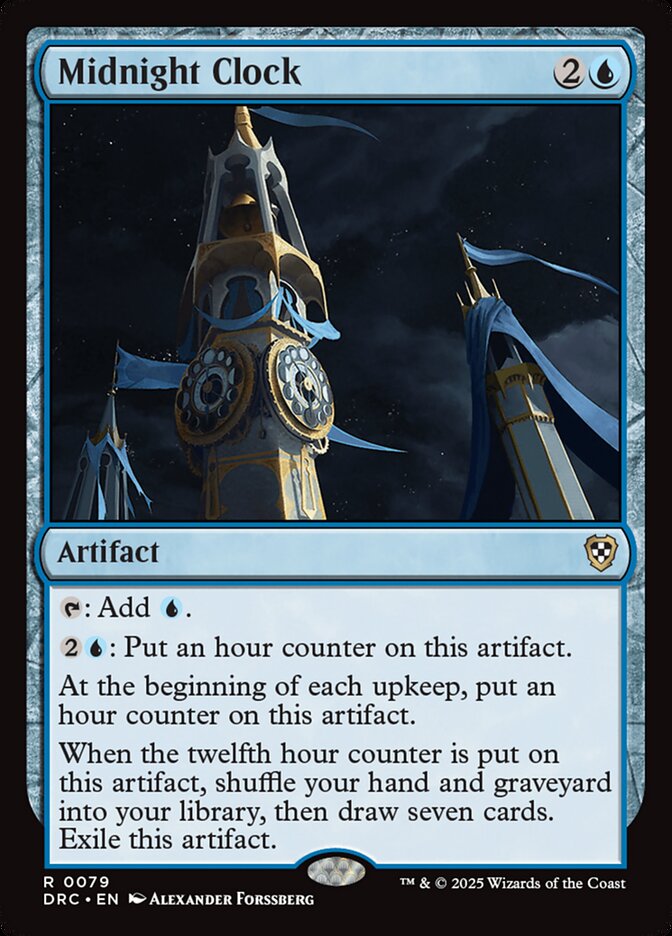 Midnight Clock – Rare Magic: The Gathering card from Aetherdrift Commander (#79)