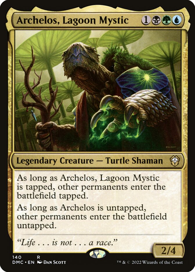 Archelos, Lagoon Mystic – Rare Magic: The Gathering card from Dominaria United Commander (#140)