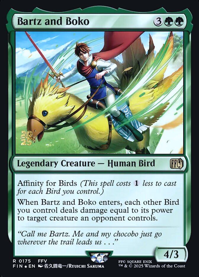 Bartz and Boko – Rare Magic: The Gathering card from Final Fantasy Promos (#175s)