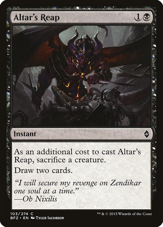 Altar's Reap – Common Magic: The Gathering card from Battle for Zendikar (#103)