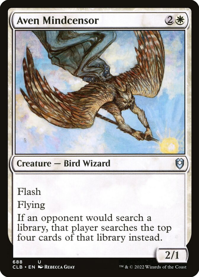 Aven Mindcensor – Uncommon Magic: The Gathering card from Commander Legends: Battle for Baldur's Gate (#688)