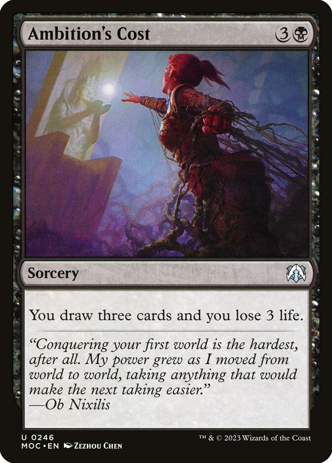 Ambition's Cost – Uncommon Magic: The Gathering card from March of the Machine Commander (#246)