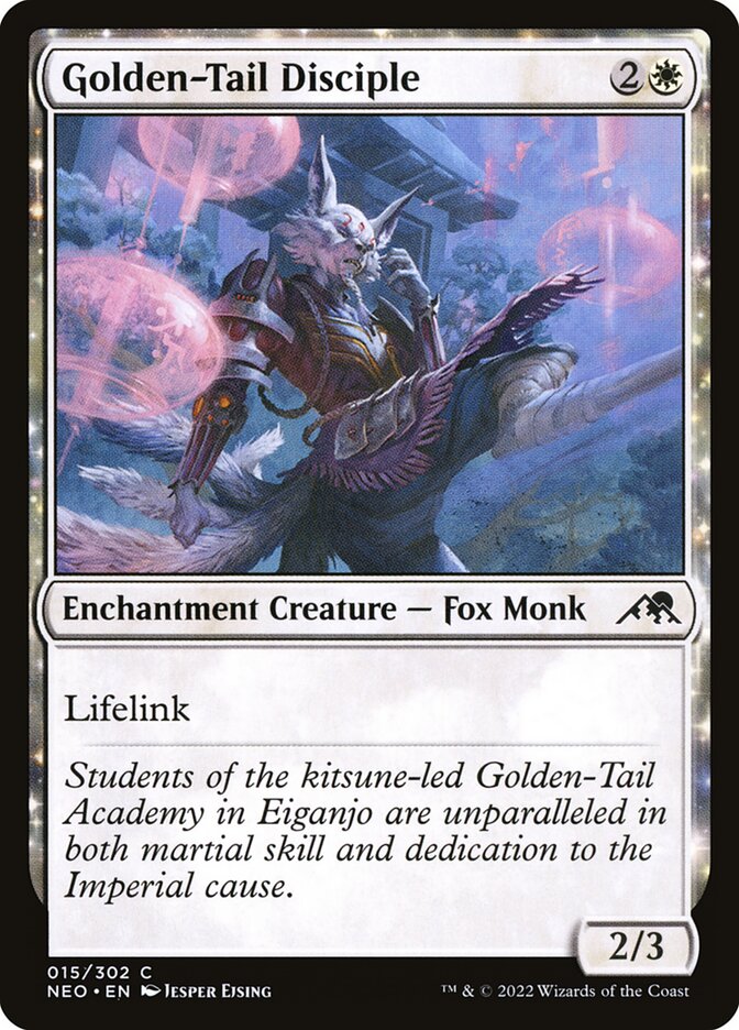 Golden-Tail Disciple – Common Magic: The Gathering card from Kamigawa: Neon Dynasty (#15)