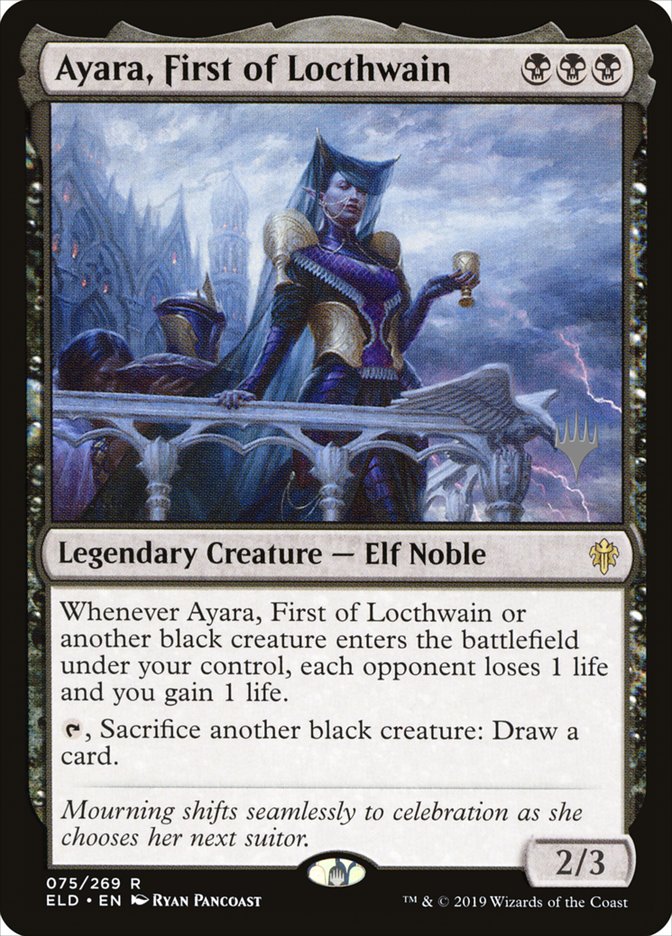 Ayara, First of Locthwain – Rare Magic: The Gathering card from Throne of Eldraine Promos (#75p)