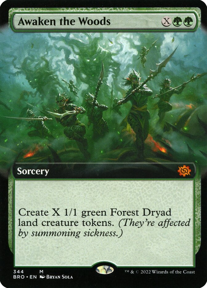 Awaken the Woods – Mythic Magic: The Gathering card from The Brothers' War (#344)