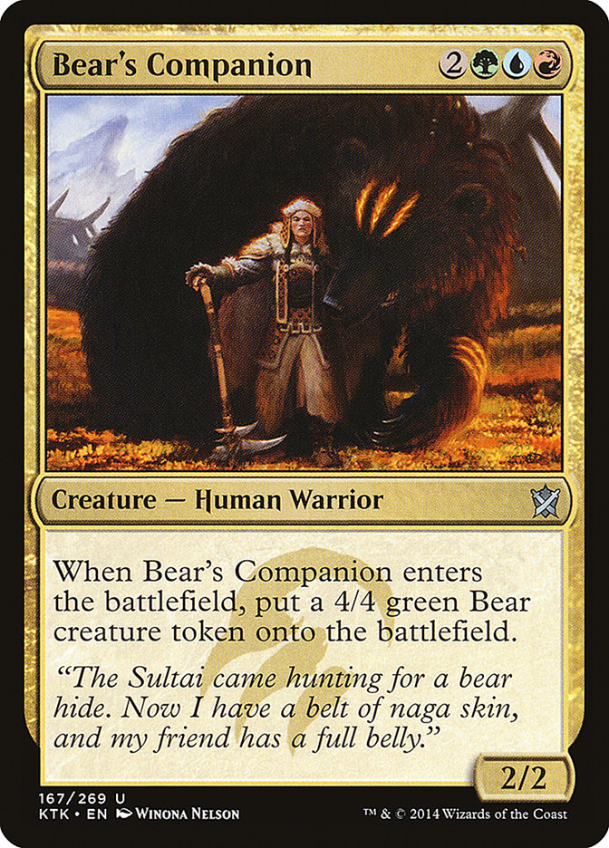 Bear's Companion – Uncommon Magic: The Gathering card from Khans of Tarkir (#167)
