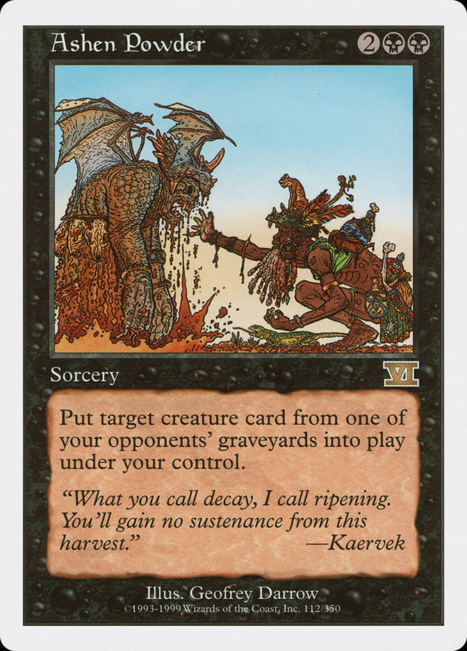 Ashen Powder – Rare Magic: The Gathering card from Classic Sixth Edition (#112)
