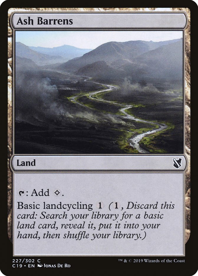 Ash Barrens – Common Magic: The Gathering card from Commander 2019 (#227)