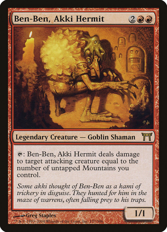 Ben-Ben, Akki Hermit – Rare Magic: The Gathering card from Champions of Kamigawa (#157)