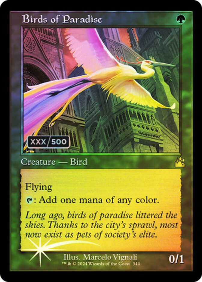 Birds of Paradise – Rare Magic: The Gathering card from Ravnica Remastered (#344z)