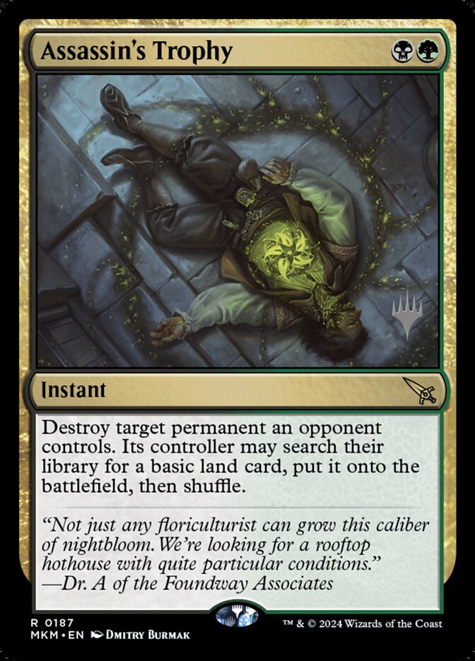 Assassin's Trophy – Rare Magic: The Gathering card from Murders at Karlov Manor Promos (#187p)