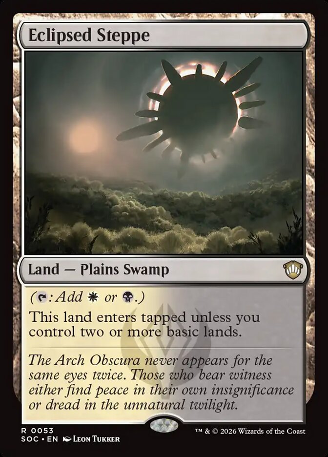 Eclipsed Steppe – Rare Magic: The Gathering card from Secrets of Strixhaven Commander (#53)