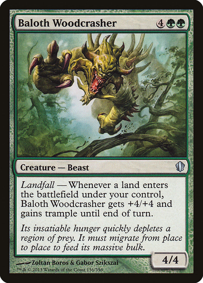 Baloth Woodcrasher – Uncommon Magic: The Gathering card from Commander 2013 (#136)
