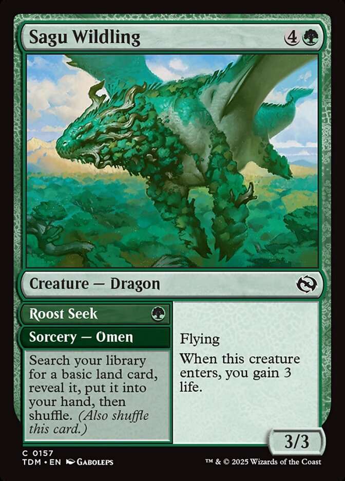 Sagu Wildling // Roost Seek – Common Magic: The Gathering card from Tarkir: Dragonstorm (#157)
